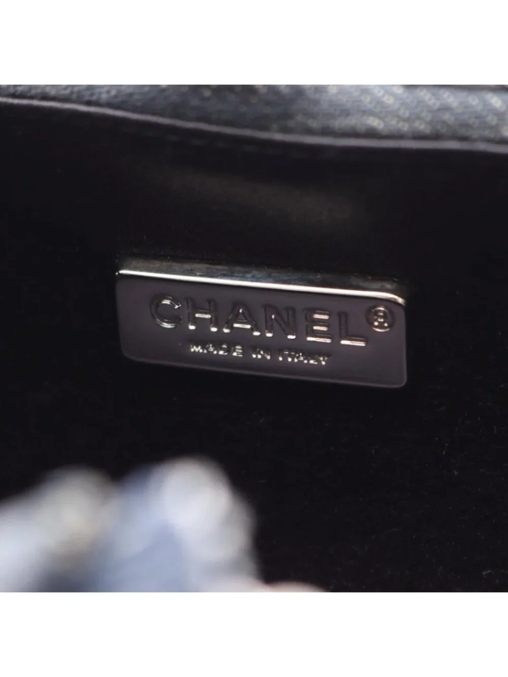 Chanel Shoulder Bag Camellia Denim Blue Chain